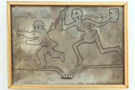 One of the wall pieces for Selections from the New England Primer