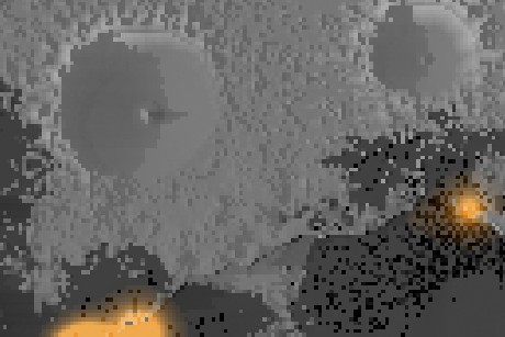 Detail from the moon's surface in Selene