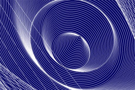 Detail of the radiating pattern in one of the posters from the series.