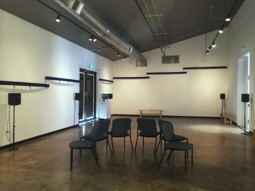 Installation view of the Lake Tahoe Sonification Project at the Nelson Gallery